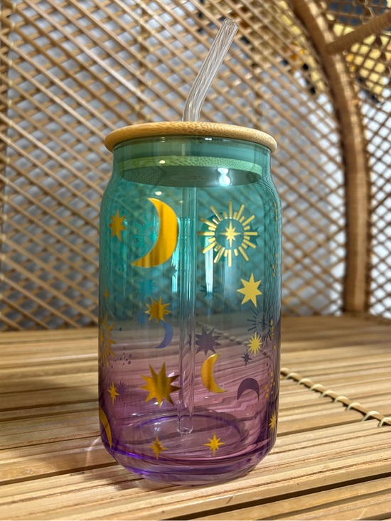Other - 🌸3 For $30🌸Celestial Ombre Glass Tumbler with Glass Straw